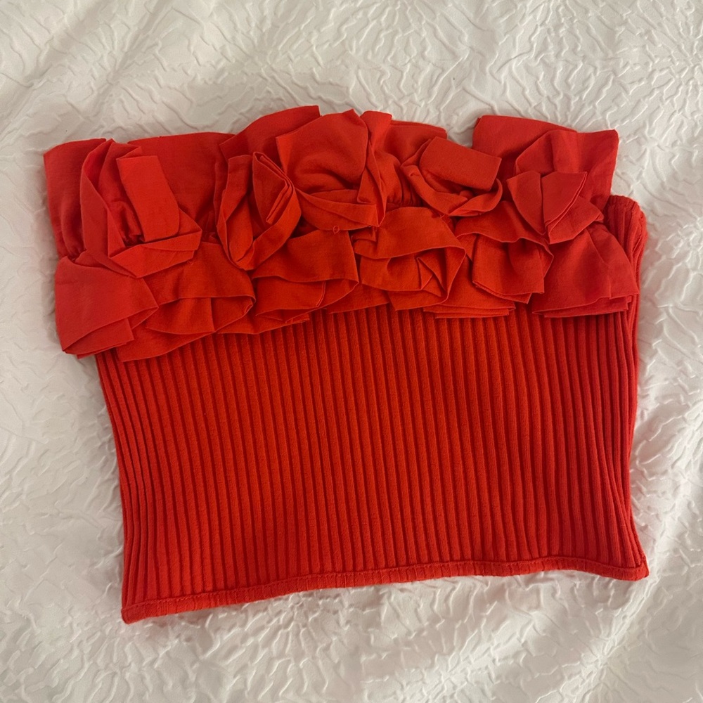 Zara Vibrant Red Knit Top